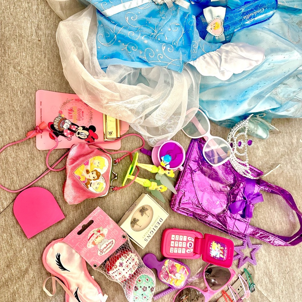 Kids Cinderella Princess Dress-Up Set with Accessories and toys